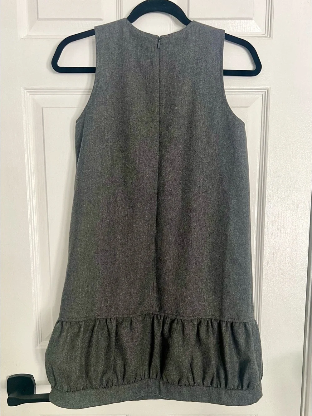 Burberry Girls Wool Jumper Dress Gray with Check Trim & Pink Lining Size 12-14yr